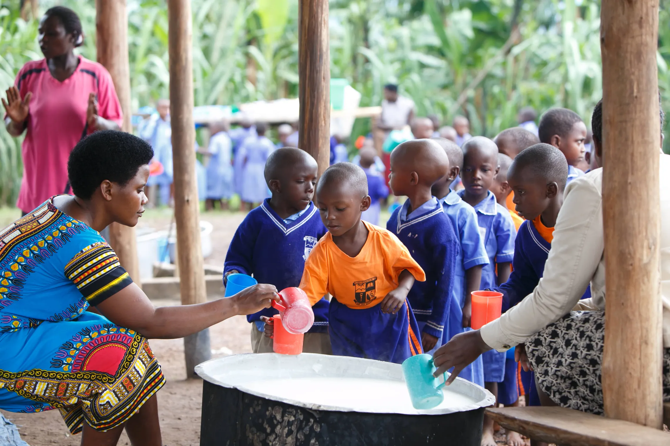Break time at Bujaga Integrated Primary School in Mbarara District