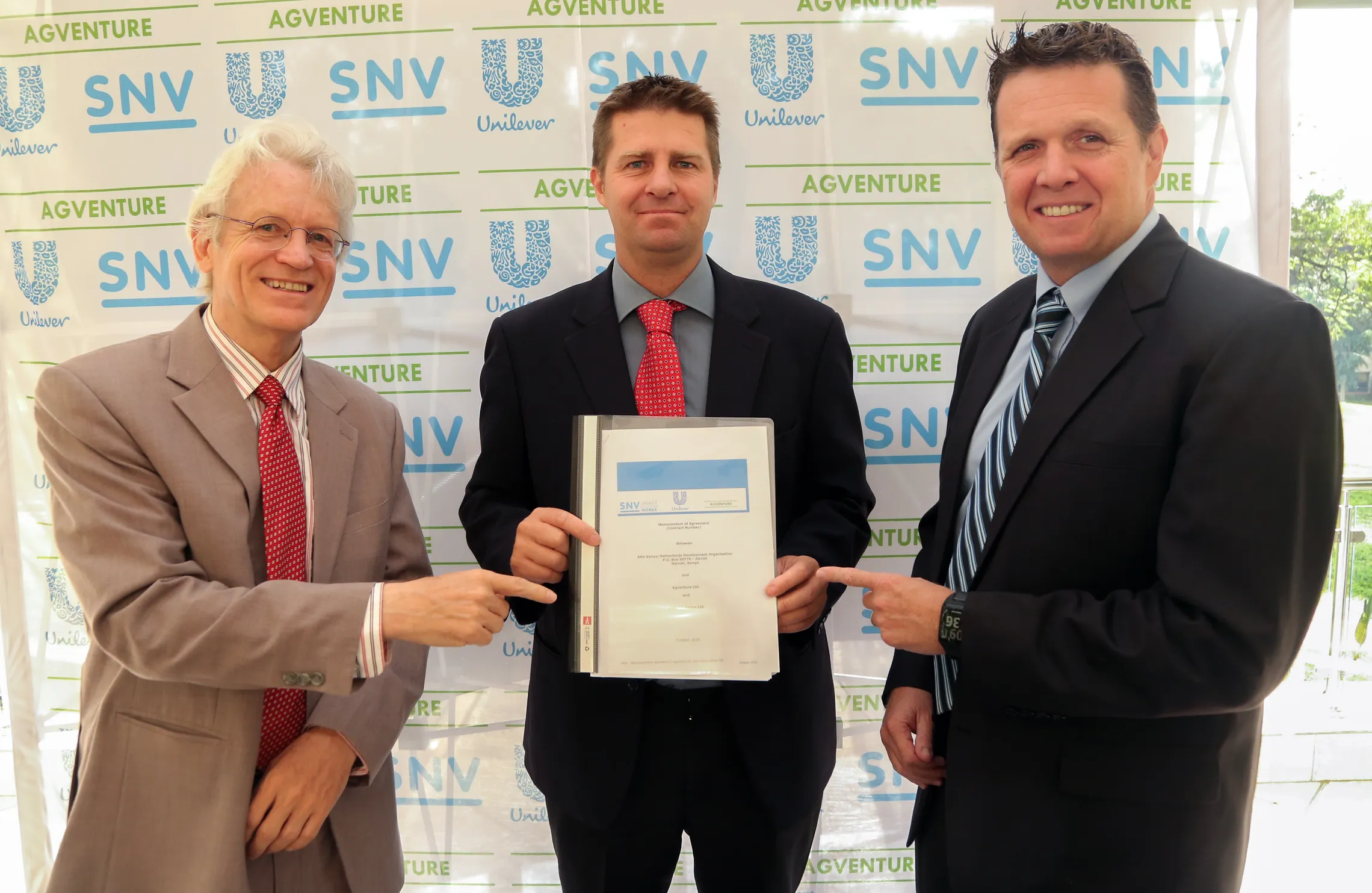 Tom Derksen from SNV, Don White from Agventure and Justin Apsey from Unilever