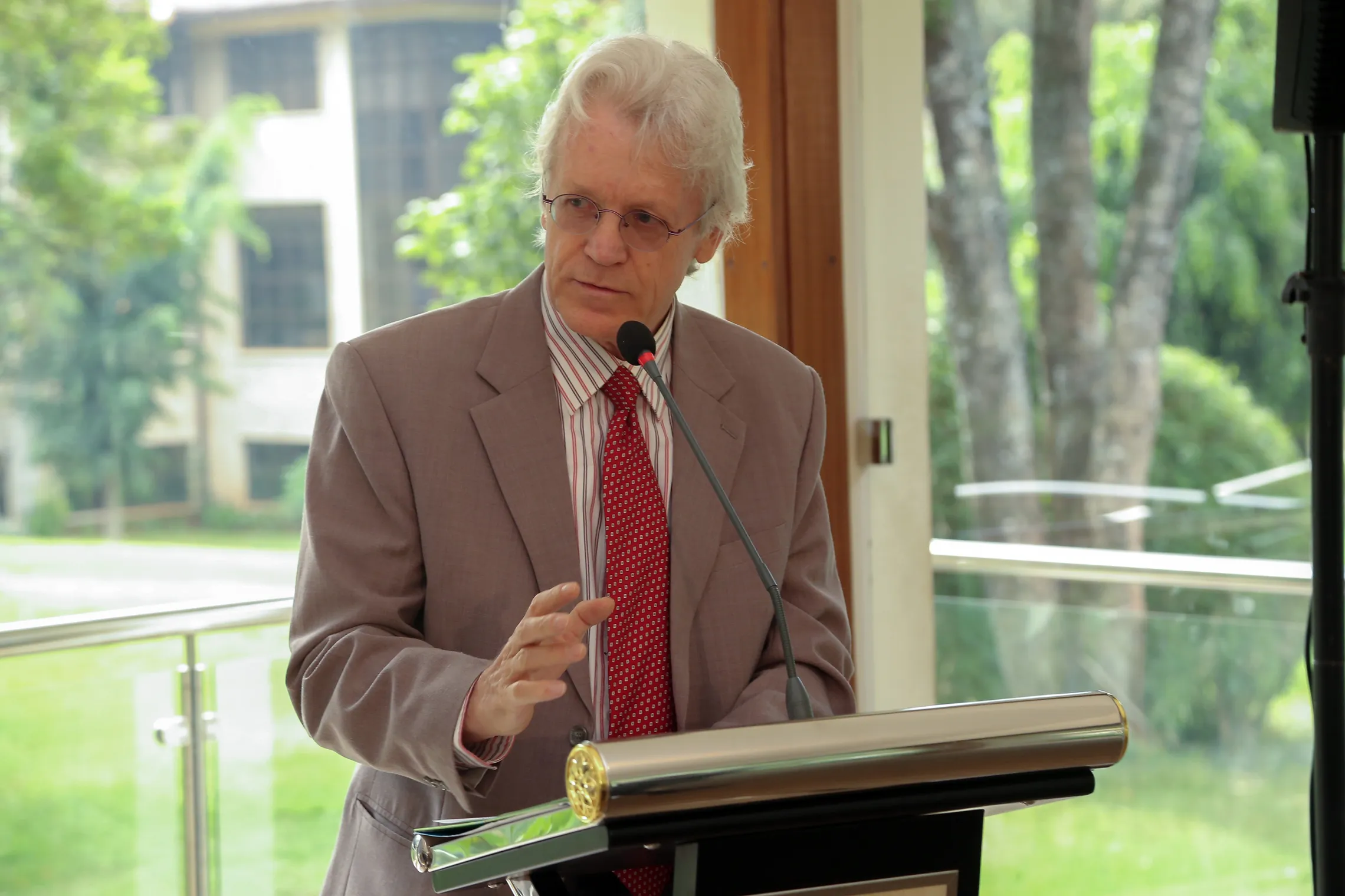 Tom Derksen from SNV speaking at the signing