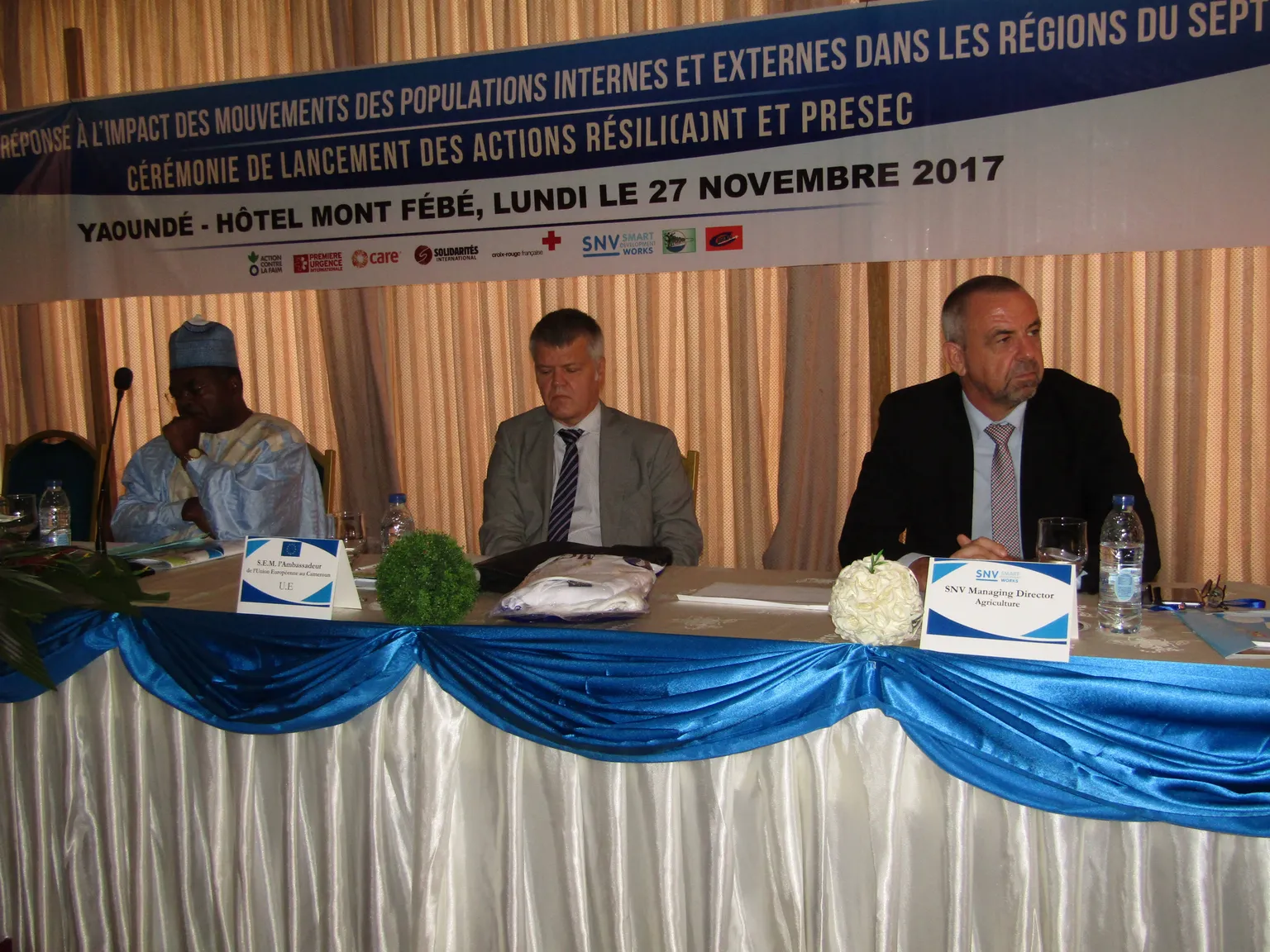 Cameroon government and EU representatives together with Andre de Jager, SNV MD.