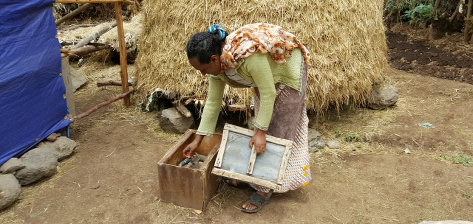 Biodigester near hut