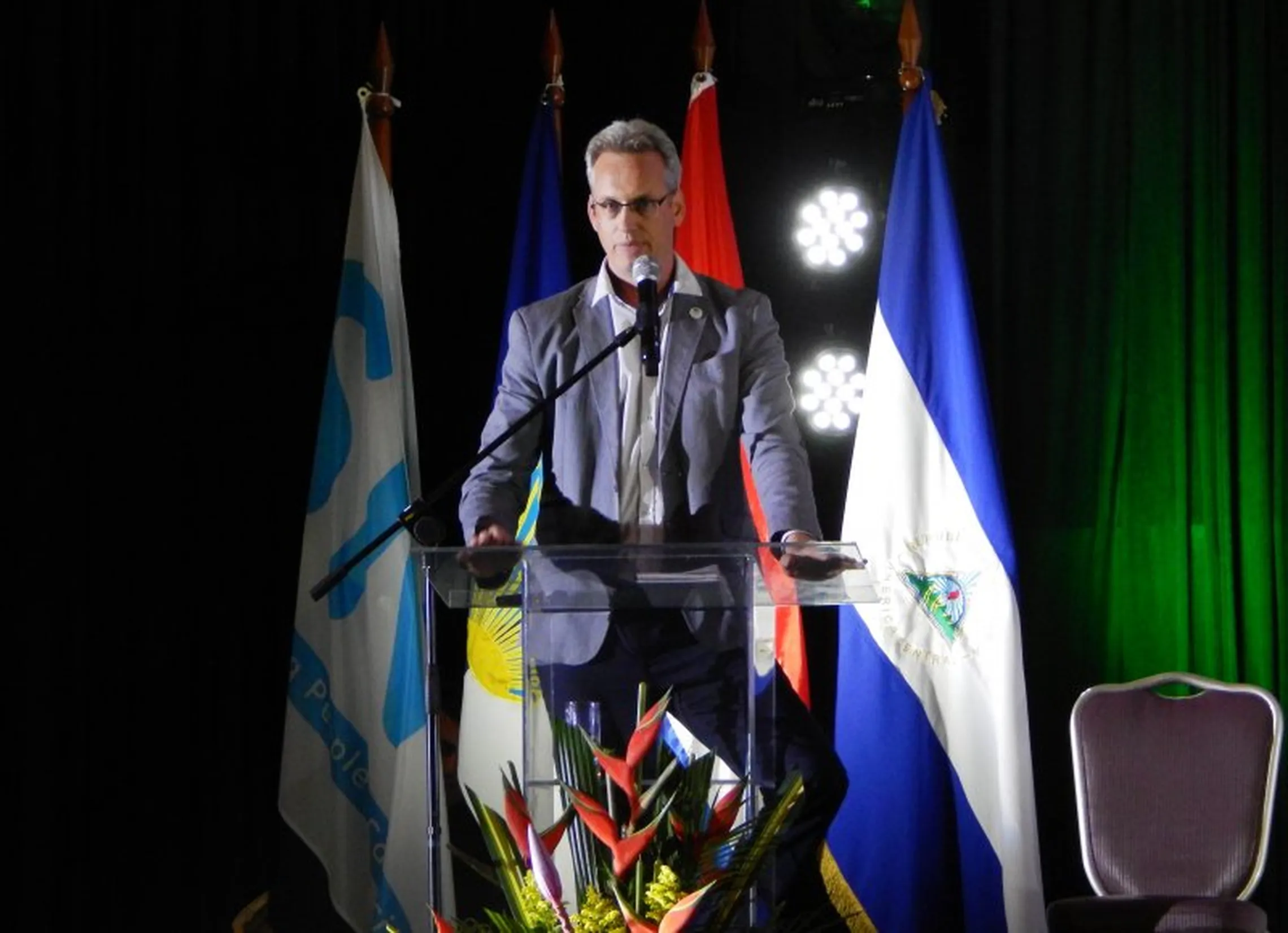 SNV expert Martijn Veen speaking at the event
