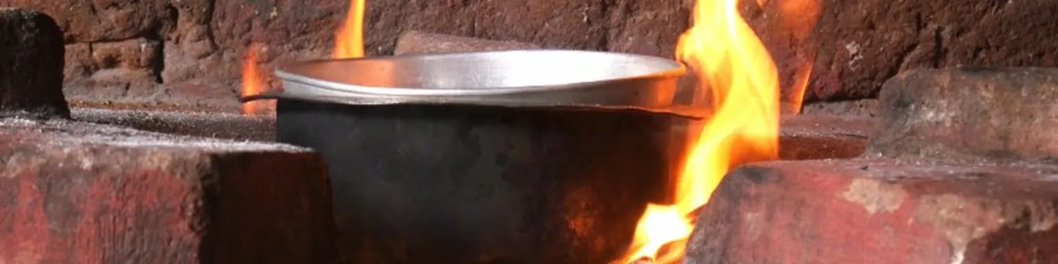 Pan on coals