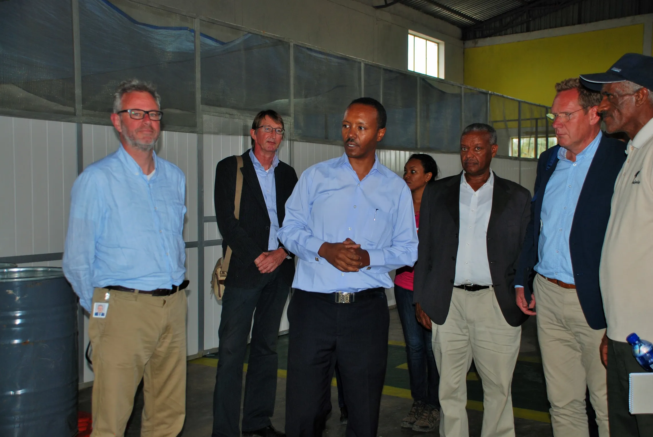 His Excellency the Ambassador (left) visiting a honey processing industry 