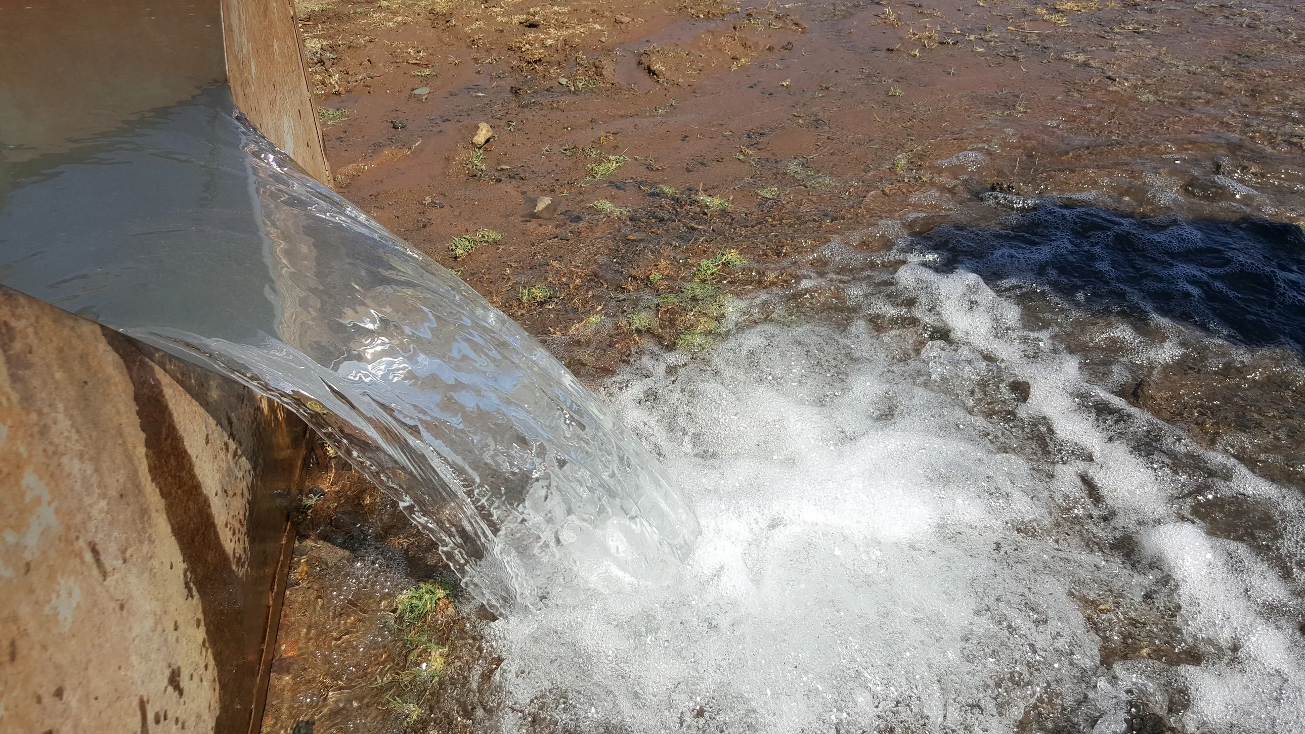 Water flowing from the borehole in Wonberiya Eyesus kebele in Ethiopia (Photo: SNV/Meseret Kebede)