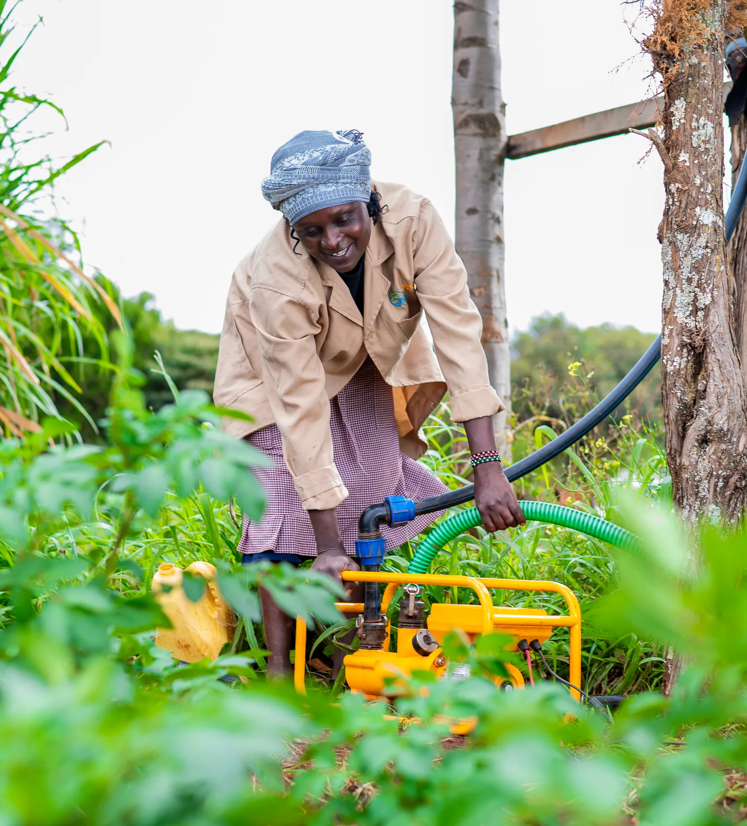 farmer using solar irrigation