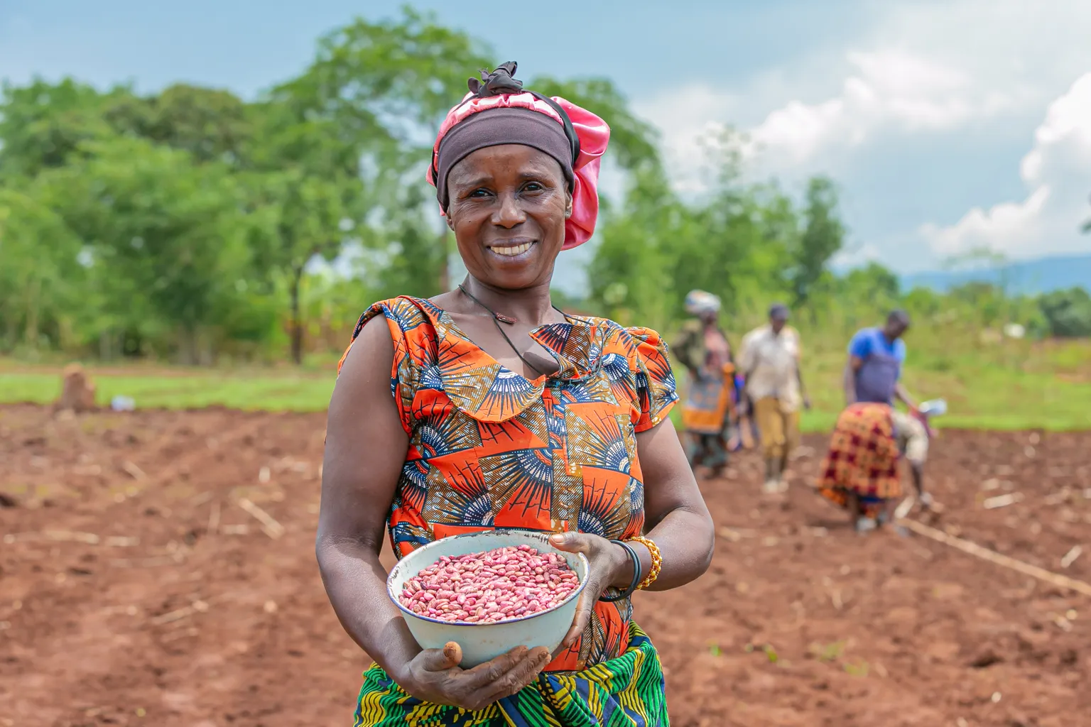 A female farmer on the NOURISH Project