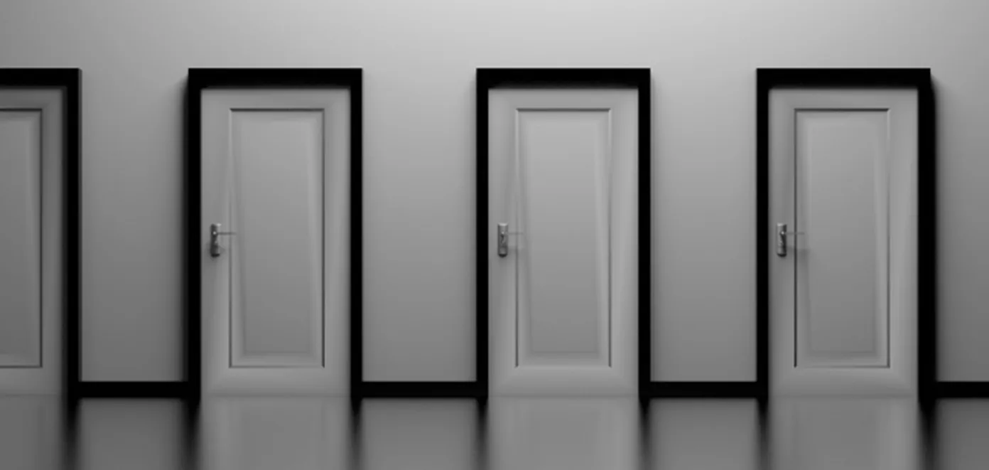 Black and white doors