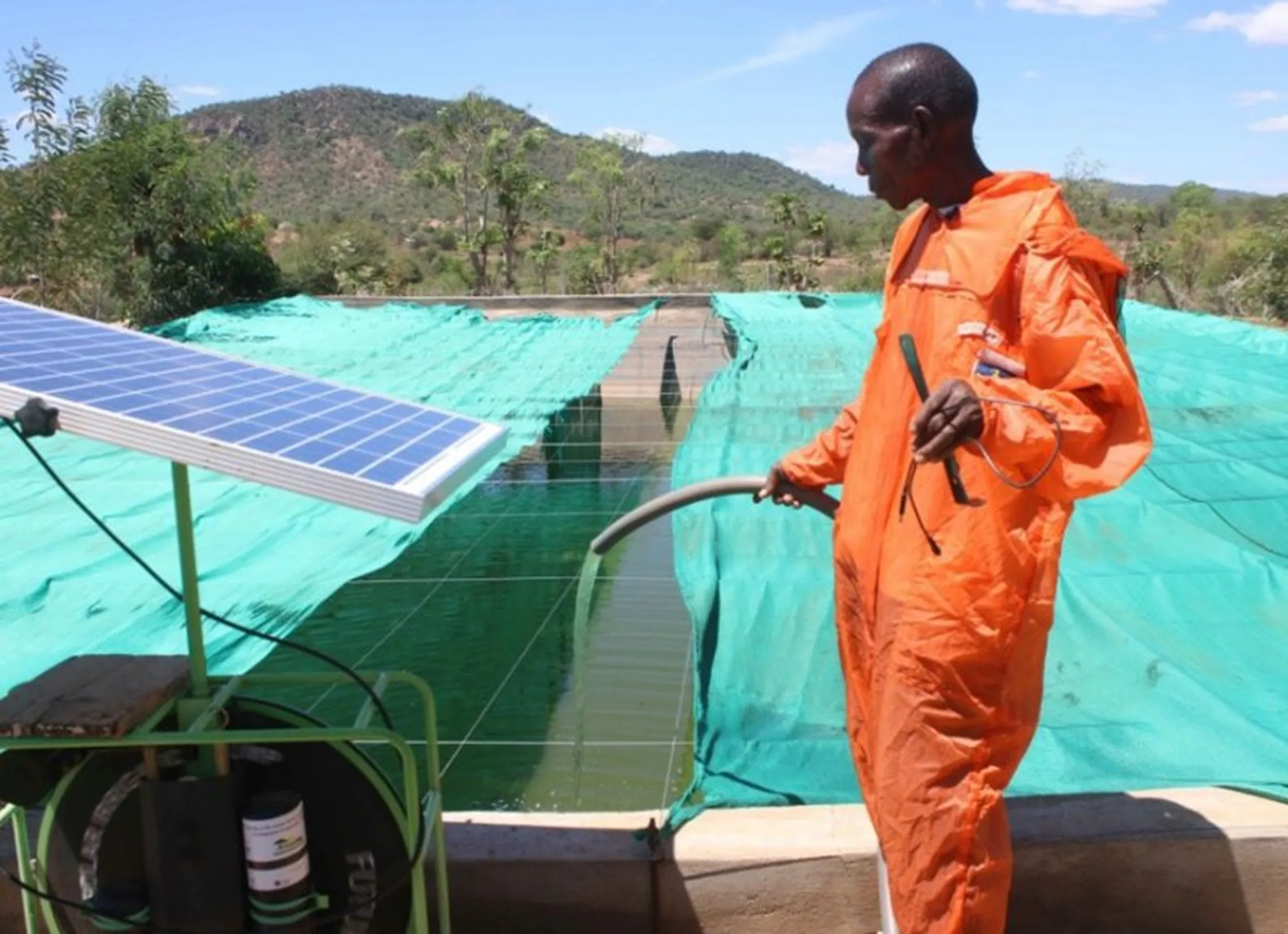 The model farm pond in Munywoki’s farm was established by the DryDev project