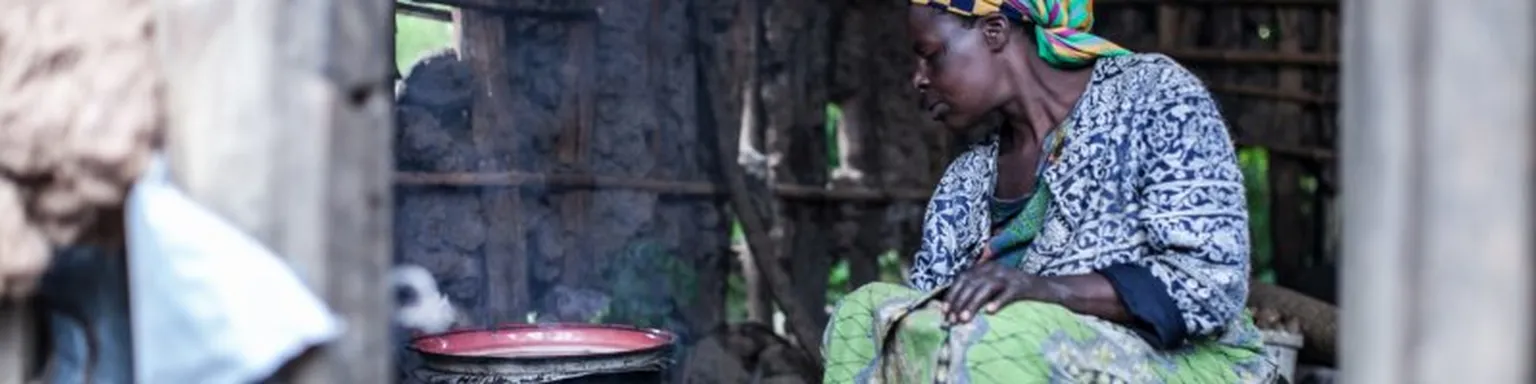 Woman in hut