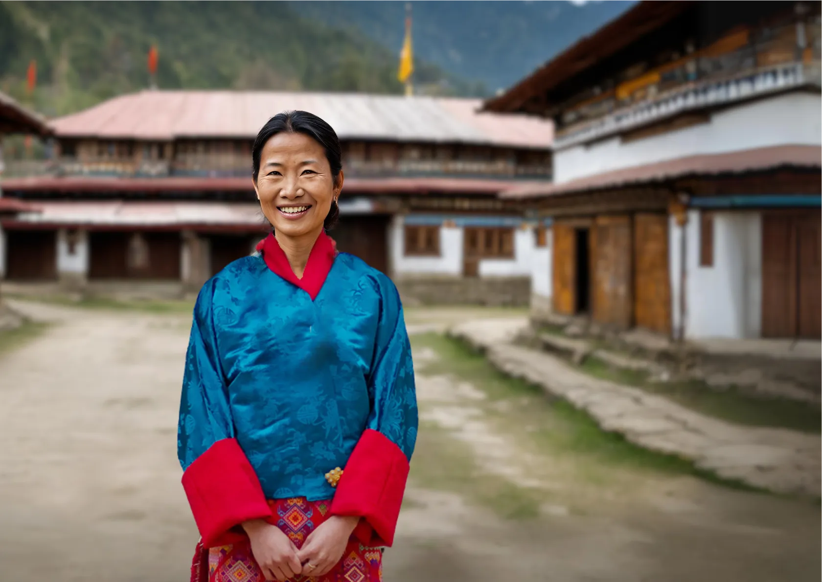 AI-generated climate hero persona of a local government official in Bhutan