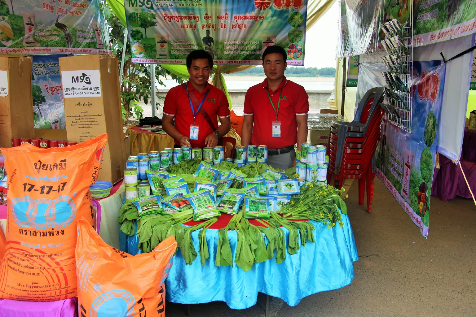 Partners from East West Seed presenting their inputs to farmers