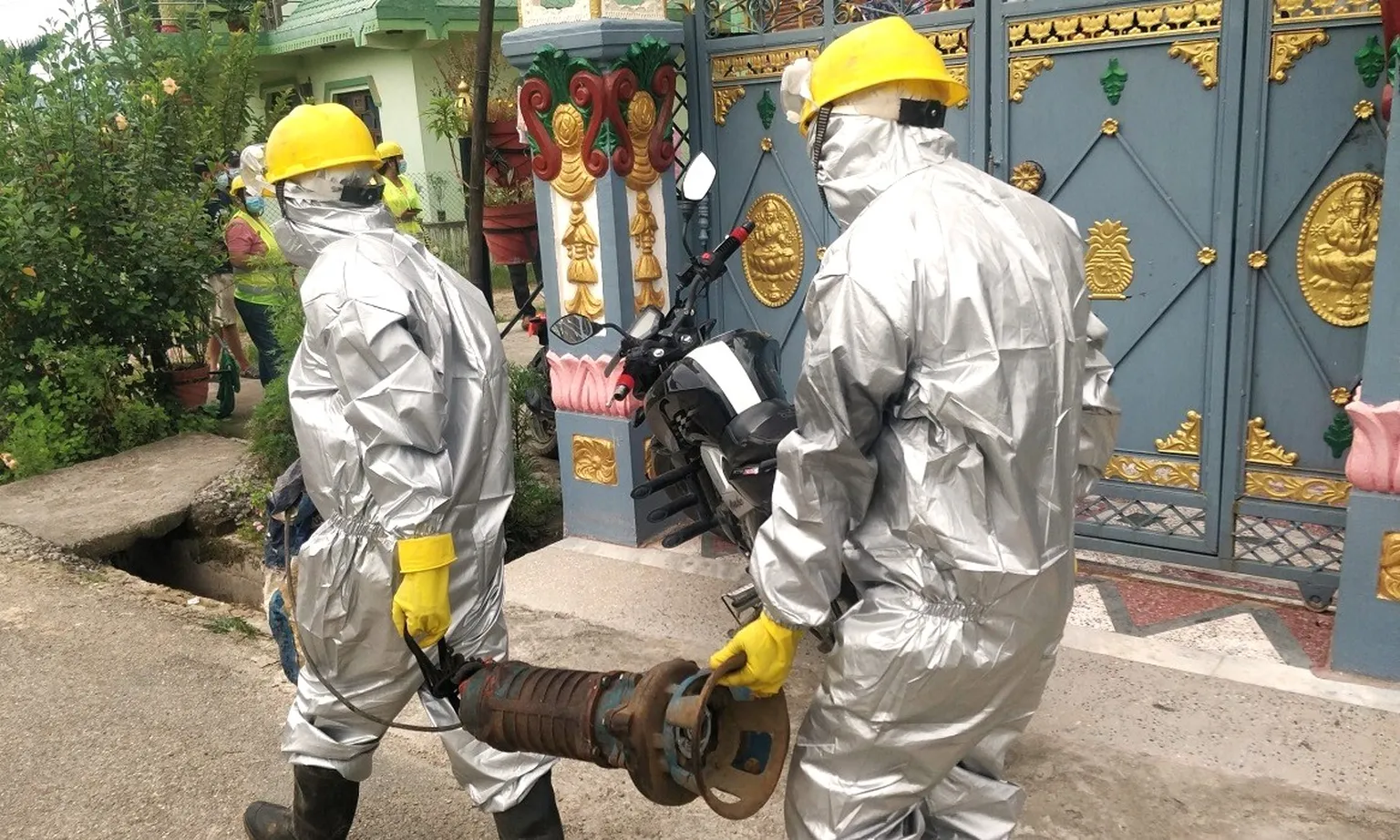 Faecal sludge removal ongoing in Surkhet household