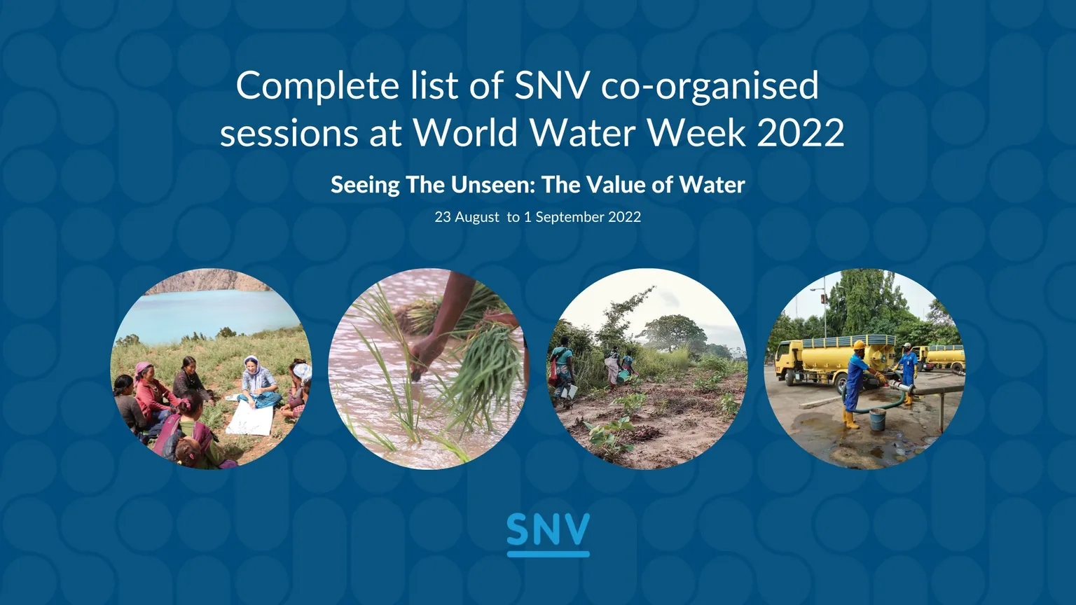 snv at world water week programme list