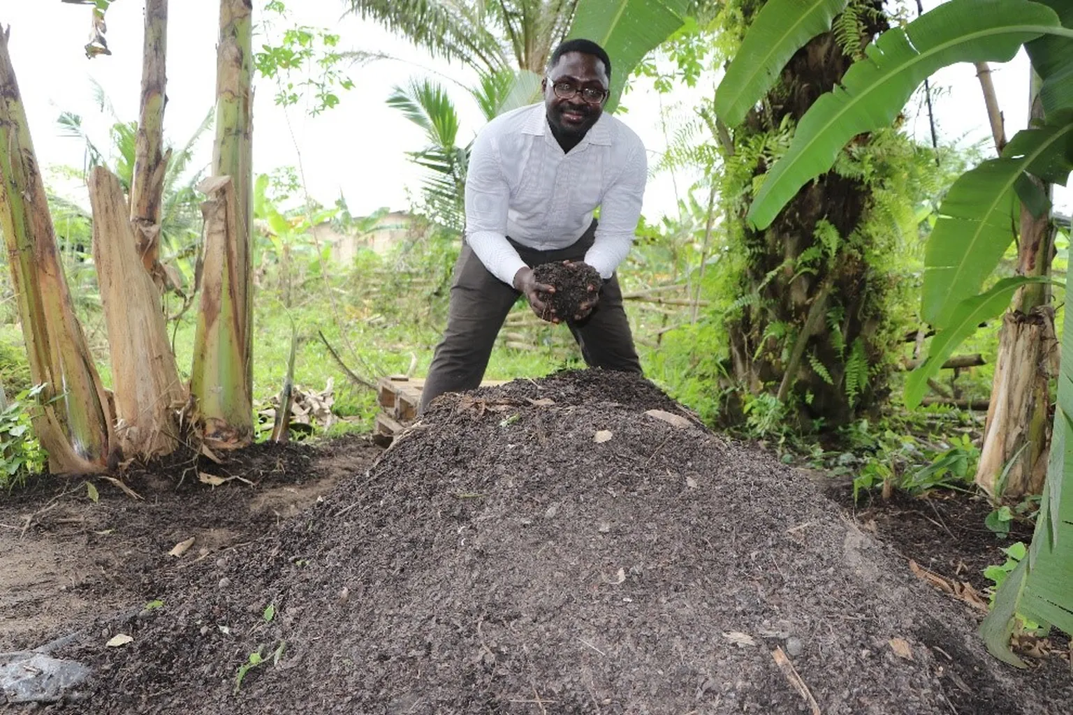 Peter, working on his organic farm