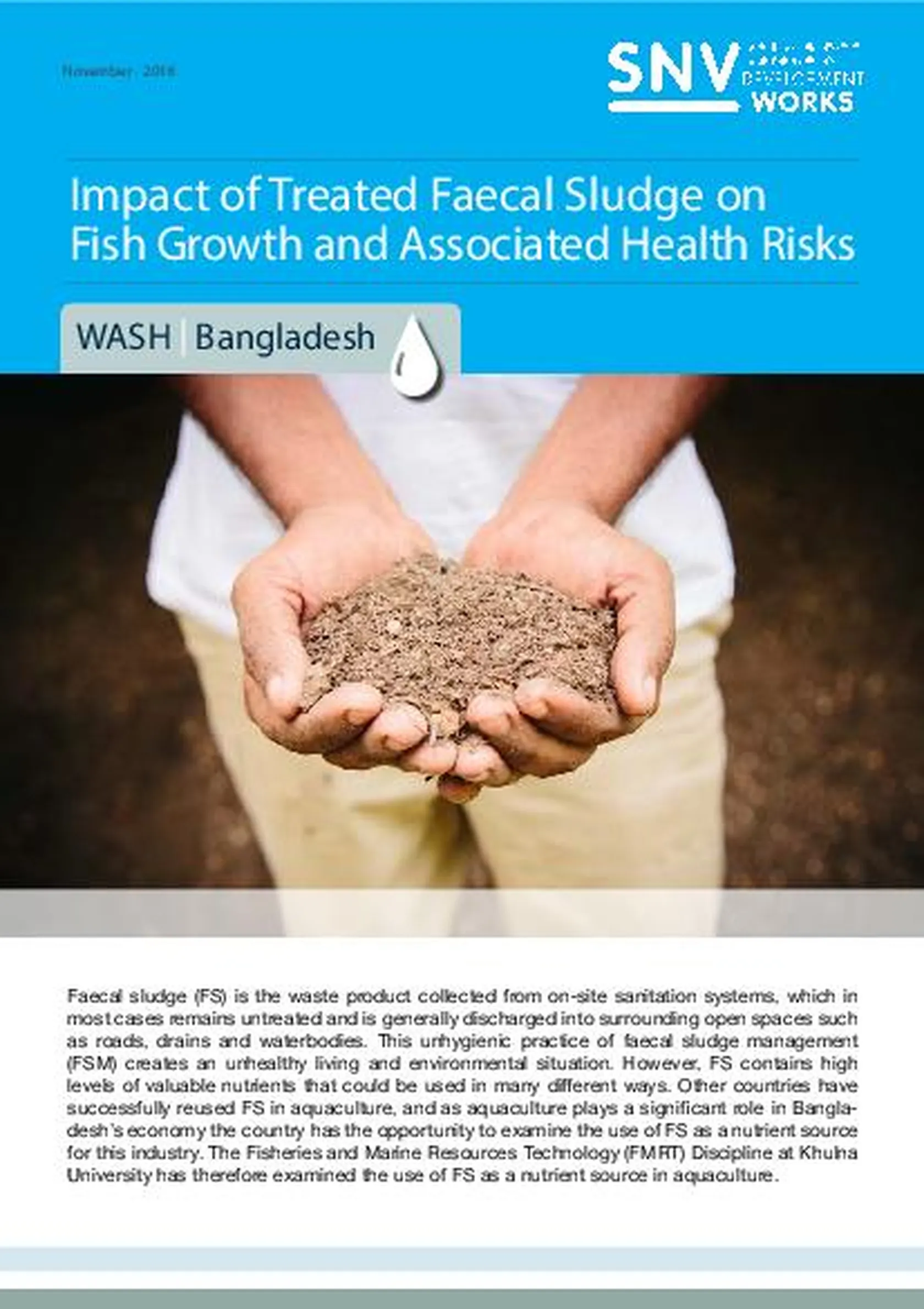 Impact of treated faecal sludge on fish growth and associated health risks