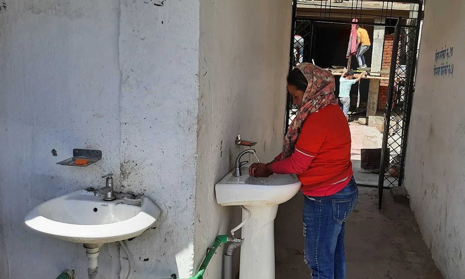 Newly built handwashing station