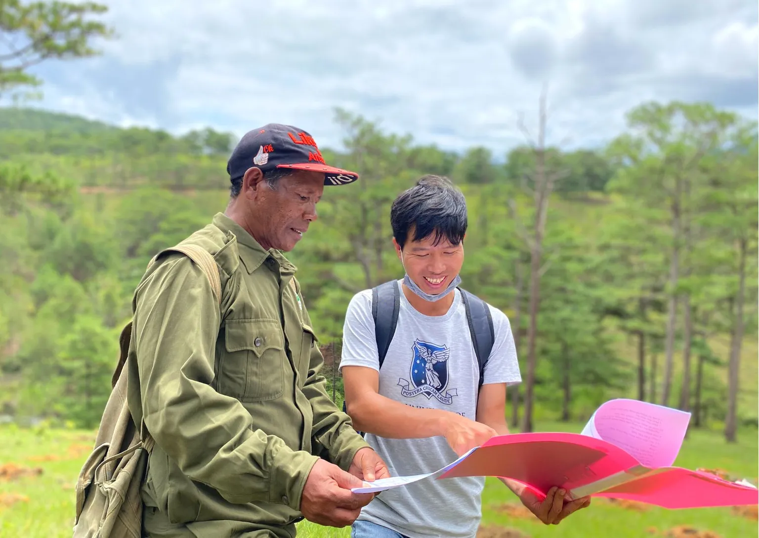 Photo of expert and farmer