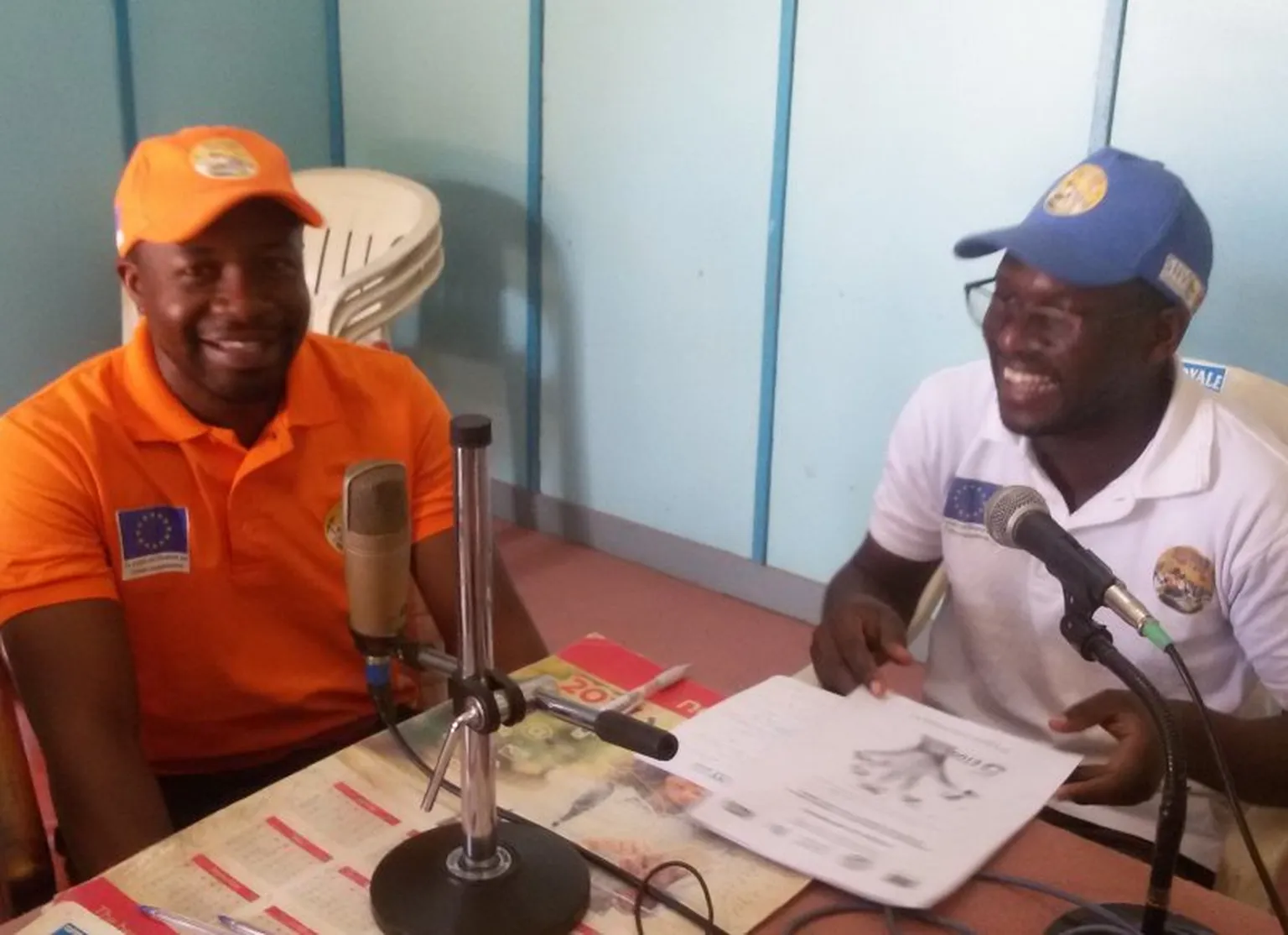 SNV staff give interviews to radio stations about the PRESEC project
