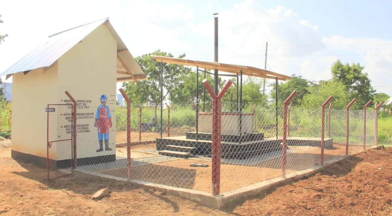New incinerator for safe waste management in Kitangali Tanzania health centre (Photo: Kadame Malunde)