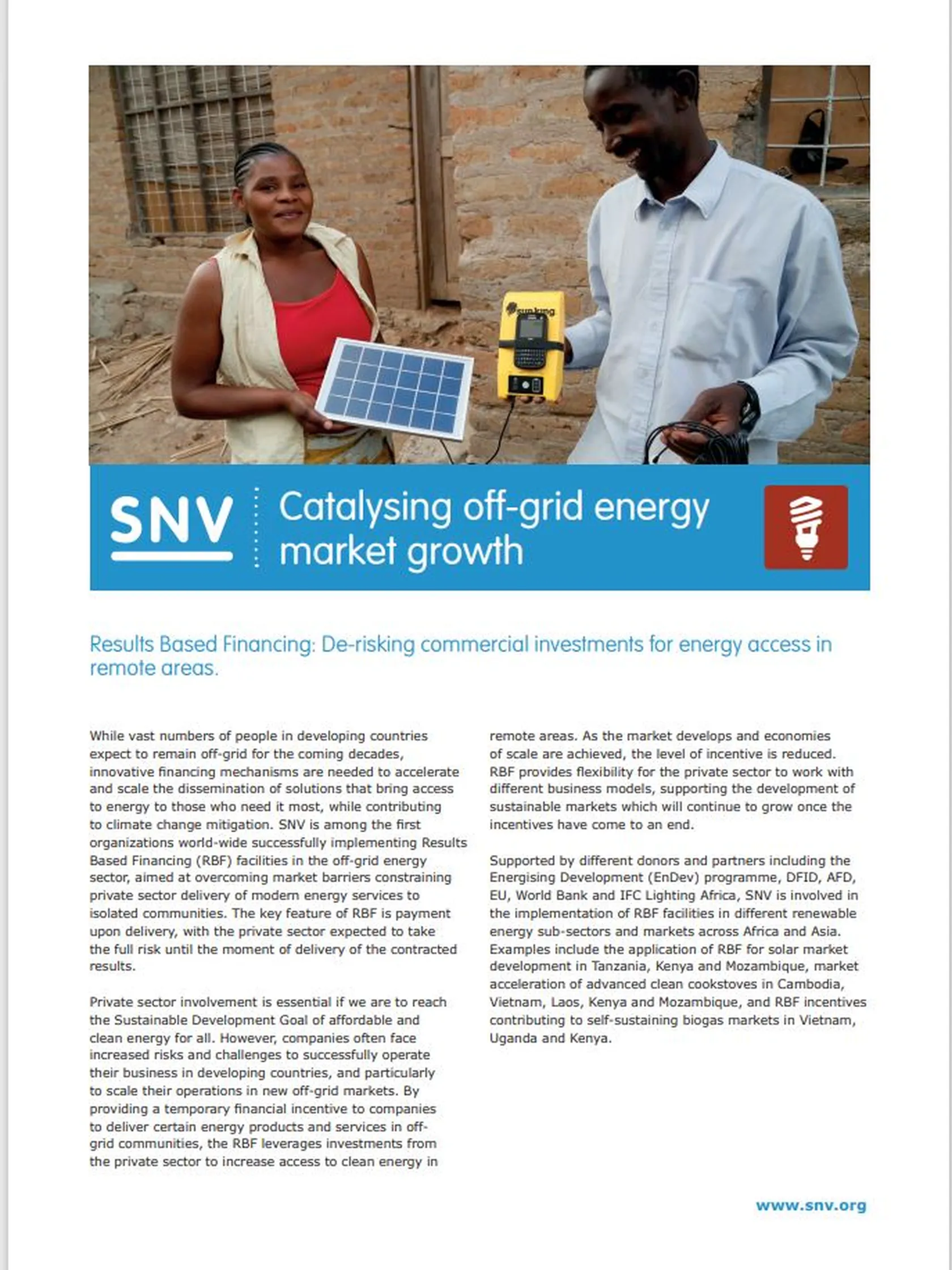 Capability statement - Results Based Financing 