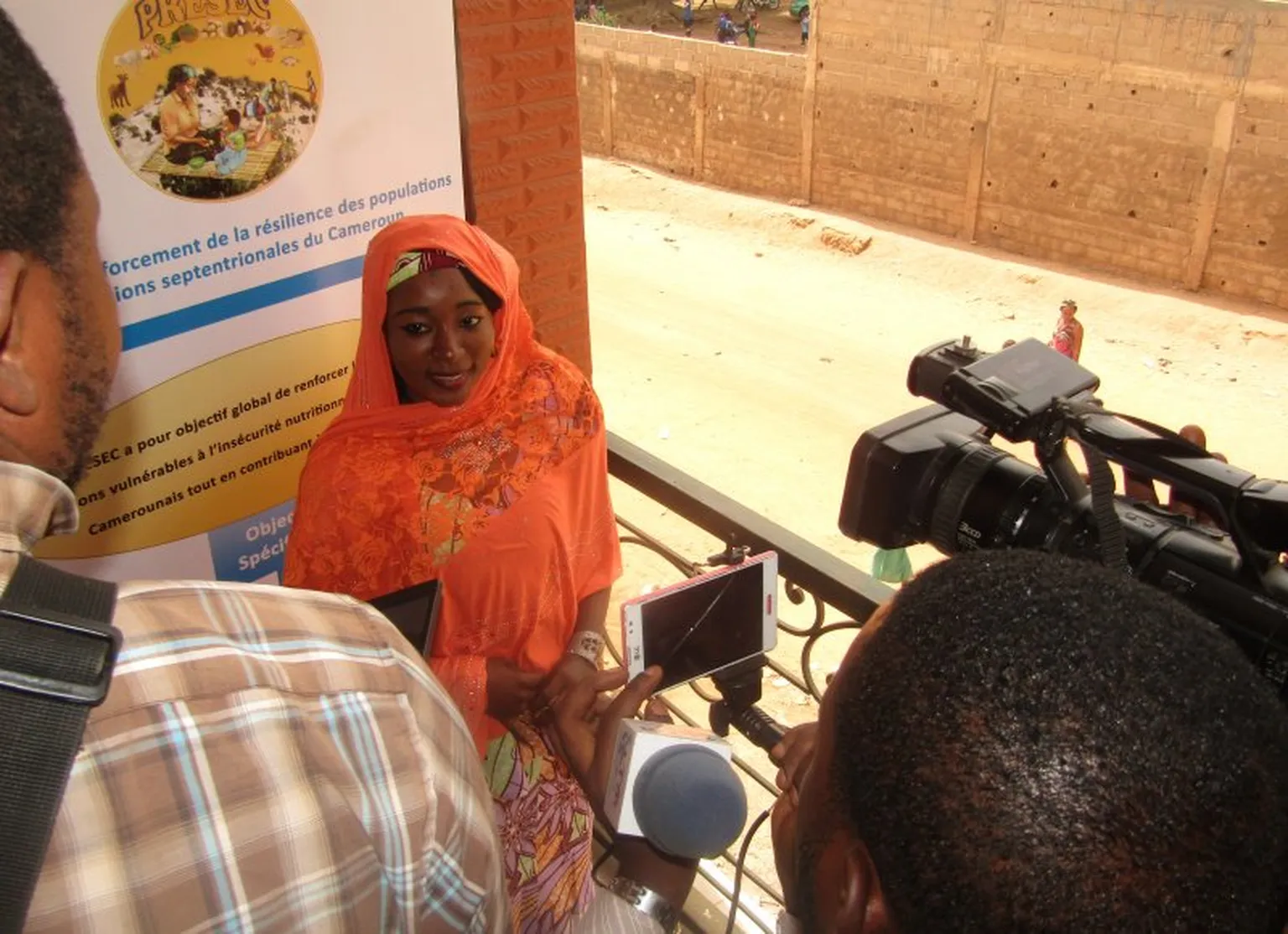 SNV staff give an interview to TV media about the PRESEC project