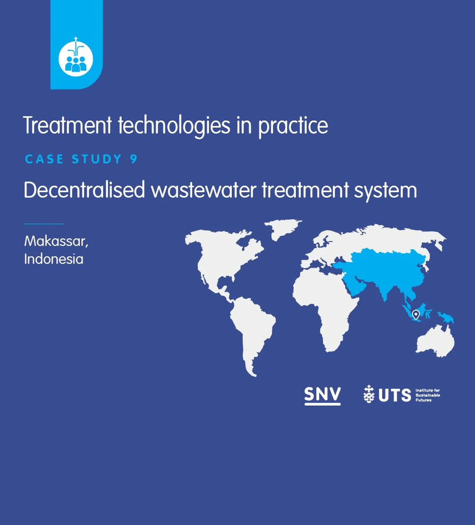 Last of the nine case studies in the SNV-ISF UTS Treatment Technologies in Practice book, featuring Decentralised wastewater treatment in Indonesia