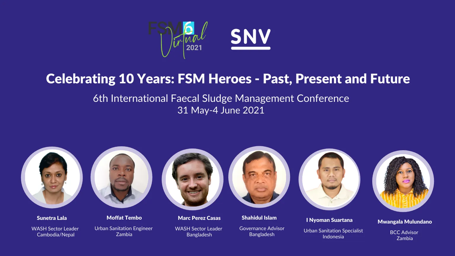 SNV presenters with pre-recorded sessions