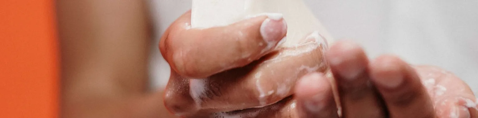 Man washing hands