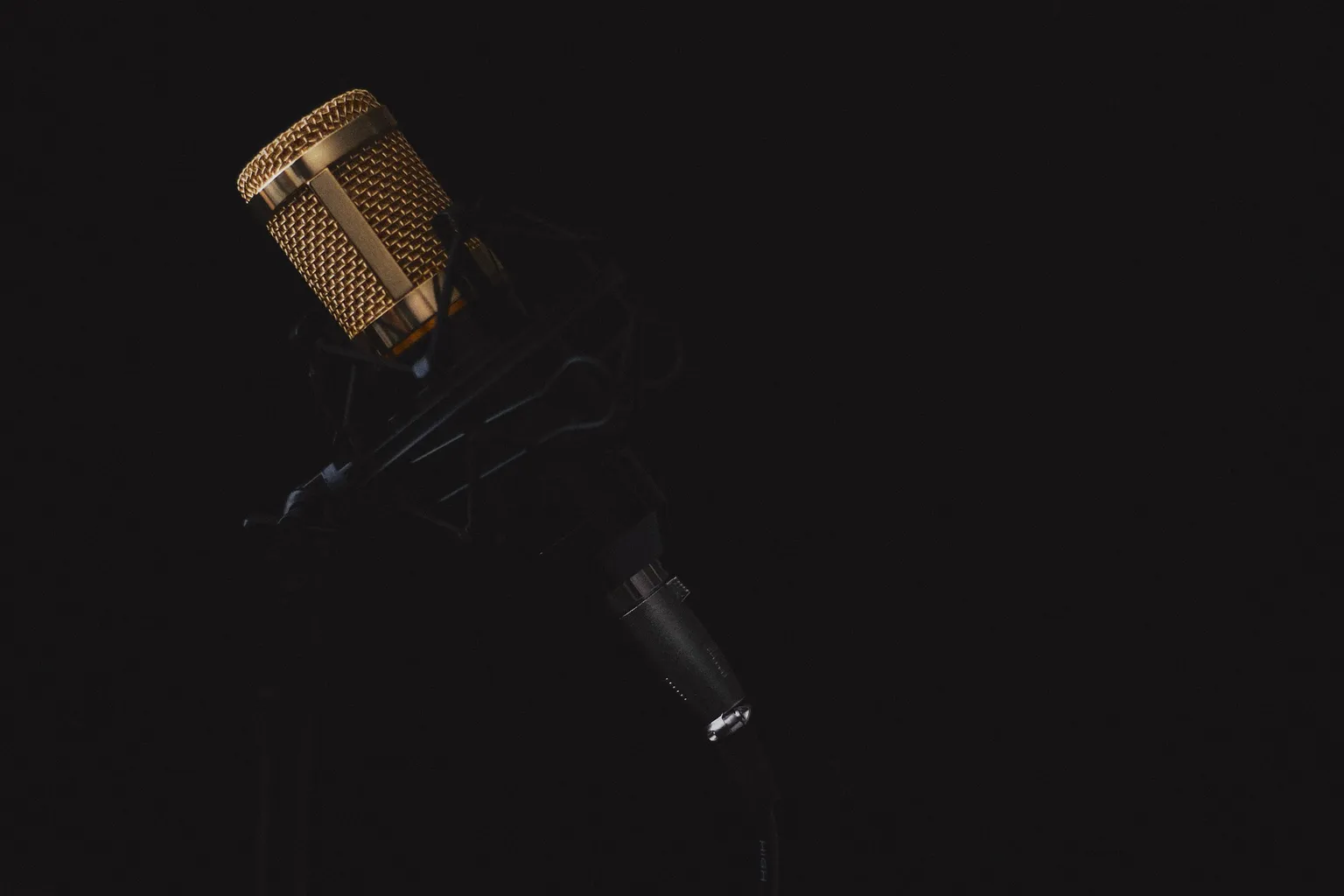 microphone on the dark background