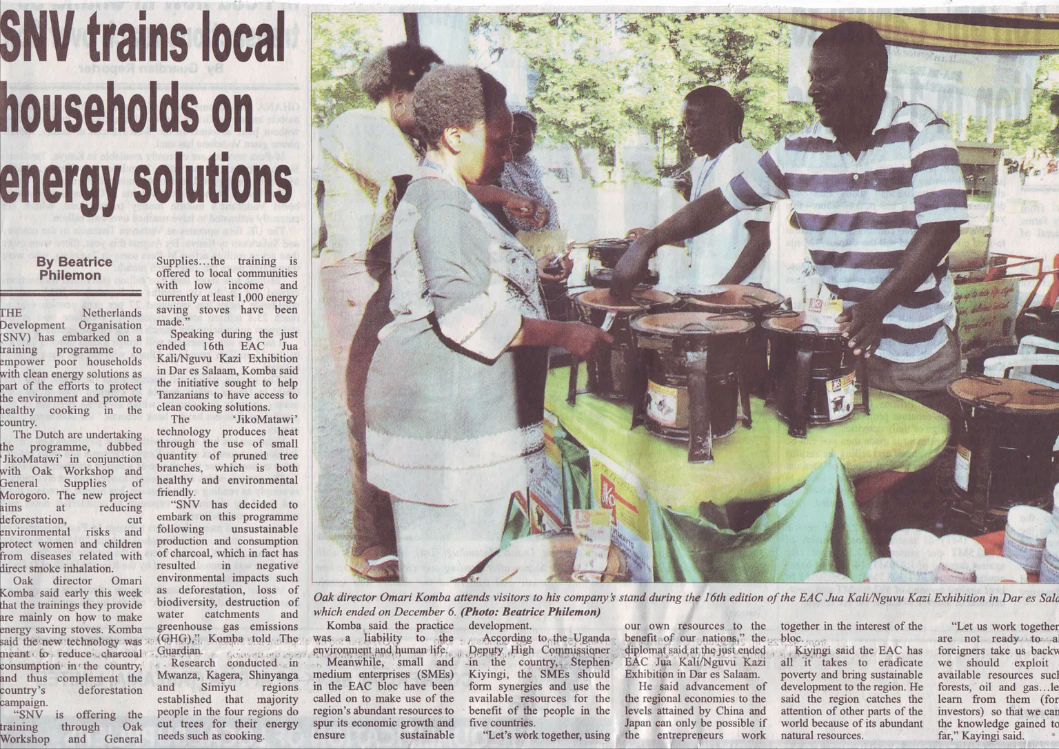 SNV trains local households on energy solutions